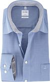OLYMP Luxor Strijkvrij Shirt Blauw Ruit Comfort Fit 319064-19