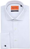 Passande Skjorta Twill Dubbel Manschett Tryck Vit DM24-14 