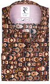 R2 Skjorte Lyocell Print Murstein 126.WSP.085-073