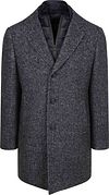 Suitable Coat Wełna Herringbone Granatowy