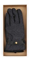 Suitable Gloves Wool Leather Anthracite Black