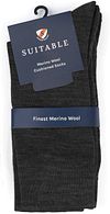 Suitable skarpety z wełny merino antracytowe 2-pak Verpakking