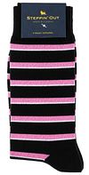 Steppin' Out Socks Stripes Navy Pink