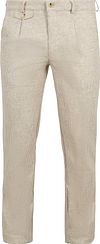 Suitable Chino Pico Pleat Cotton Linen Pepita Beige commander en ligne | Suitable Luxembourg