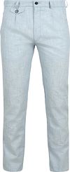 Suitable Chino Pico Pleat Cotton Linen Glencheck Light Blue order online | Suitable