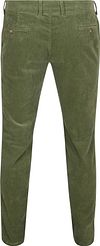 Suitable Chino Plato Velours côtelé Vert Product / Achterkant