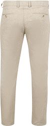 Suitable Chino Pico Pleat Cotton Linen Pepita Beige Product / Achterkant