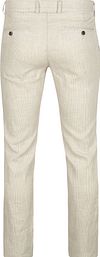 Chino Suitable de mezcla de lino a cuadros en beige Product / Achterkant