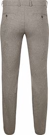 Suitable Chino Pico Pleat Flanel Print Beige Product / Achterkant