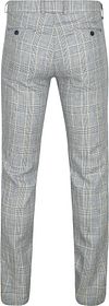 Suitable Chino z mieszanki lnu w niebieską kratę Product / Achterkant