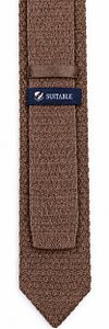 Suitable Krawatte Knitted Wolle Taupe