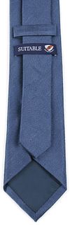 Suitable Krawatte Wolle/Seide Fischgrätenmuster Indigo Product / Achterkant