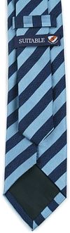 Suitable Cravate Soie Indigo Rayé Product / Achterkant