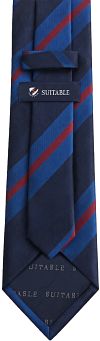 Suitable Krawatte Seide Triple Stripe Navy Product / Achterkant