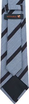Suitable corbata de mezcla de lana a rayas azul claro Product / Achterkant