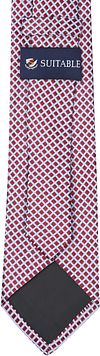 Suitable Stropdas Zijde Ruiten Rood Product / Achterkant