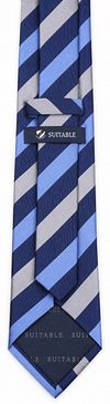 Suitable Cravate Soie Multistripe Navy