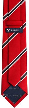 Suitable Tie Silk Triple Stripe Red Product / Achterkant
