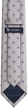 Suitable Silk Tie Light Grey Product / Achterkant