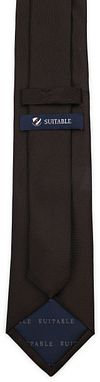 Suitable Soie Cravate Marron Foncé Product / Achterkant