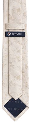 Suitable Silk Tie With flower Off-White Product / Achterkant