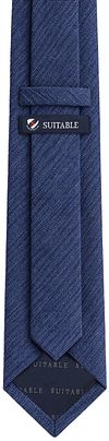 Suitable Zijde Stropdas Two Toned Donkerblauw Product / Achterkant