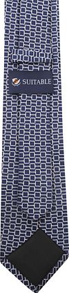 Suitable Krawatte Seide Druck Dunkelblau Product / Achterkant
