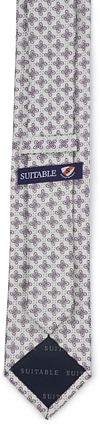 Suitable jedwabny krawat w kwiaty, biały Product / Achterkant