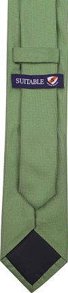 Cravate En Soie Verte K81-10 Product / Achterkant