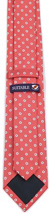 Suitable Stropdas Zijde Mini Bloem Rood Product / Achterkant