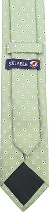 Suitable Cravate Soie Mini Fleurs Vert Product / Achterkant