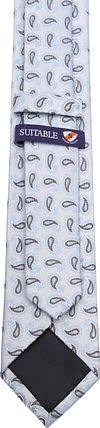 Suitable corbata de seda paisley azul claro Product / Achterkant
