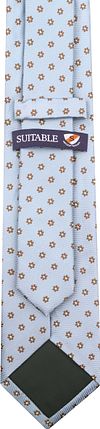 Suitable Cravate Soie Mini Fleurs Bleu Product / Achterkant