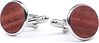 Manchetknoop Rose Wood Zilver CL-30 Round Wood kopen | Suitable
