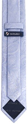 Suitable Krawatte Seide Big Paisley Hellblau Product / Achterkant