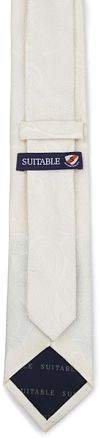Suitable Wedding Stropdas Zijde Paisley Off White Product / Achterkant