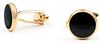 Manschettenknöpfe Rund Gold Schwarz kaufen | CL-02 Black/Gold | Suitable