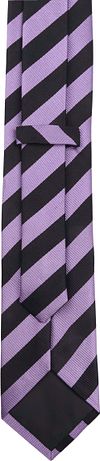 Krawat jedwabny liliowy – czarny pasek FD19 Product / Achterkant