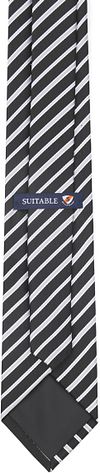 Cravatta a righe Suitable nera Product / Achterkant