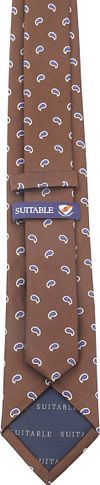 Cravatta in seta Suitable Paisley marrone Product / Achterkant