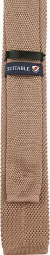 Suitable dziany krawat w kolorze taupe TK-07 Product / Achterkant
