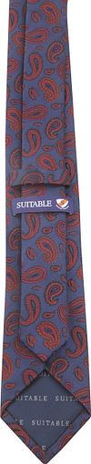 Suitable Slips Stribe Silke Paisley Navy Product / Achterkant