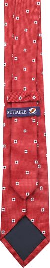 Suitable Krawatte Seide Blumen Rot Product / Achterkant