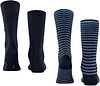 Burlington Everyday 2-pack skarpet w paski granatowe Product / Achterkant