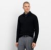 Koszulka polo OLYMP z długim rękawem z wełny, czarna Model / Voorkant