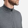 Sweter OLYMP z krótkim zamkiem z wełny, szary Model / Detail