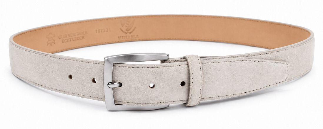 Suitable Riem Suède Leer Ecru