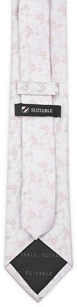 Suitable Cravate en soie avec flower Off-White