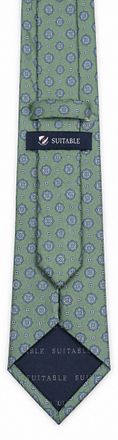 Suitable Zijde Stropdas Print Groen