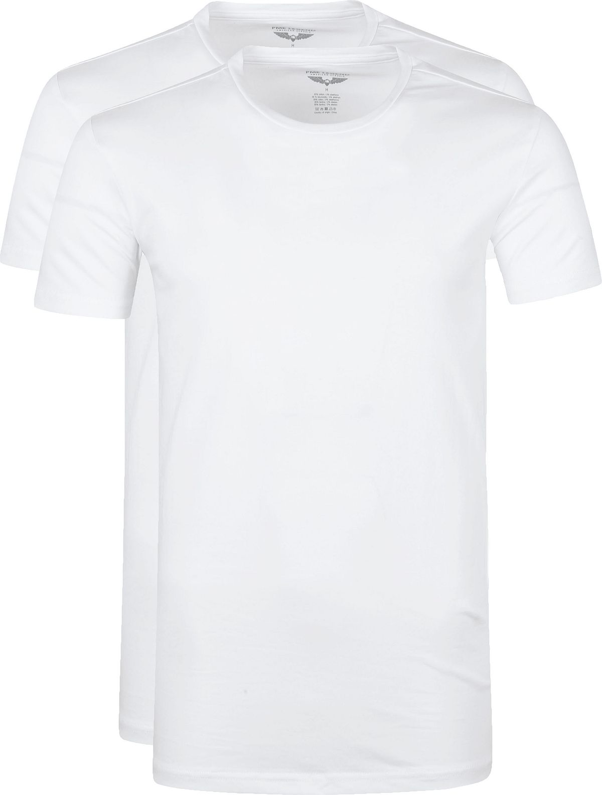 PME Legend Basic T-shirt 2-Pack O-Hals Wit - maat S